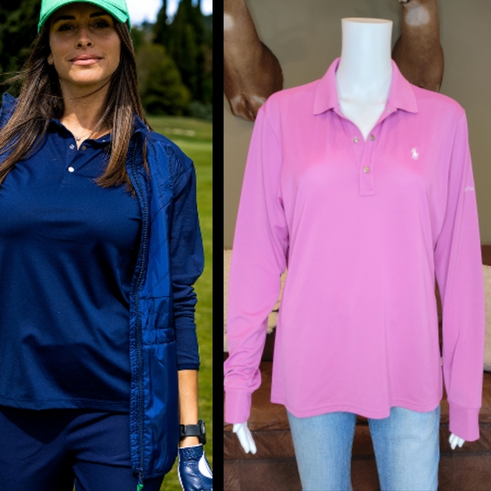RLX RALPH LAUREN GOLF PIQUE POLO, ORCHID XL